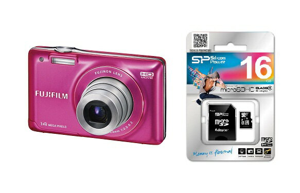 【+microSDHCカード16GB+SDアダプター】【2012年製】【1400万画素】デジカメ デジタルカメラ フジフイルム FinePix JX500-PK JX-500-PK ピンク（富士フィルム） JX-500-PINK JX500-PINK