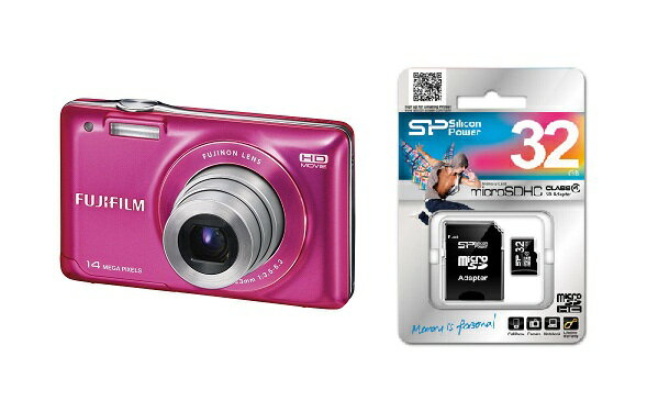 【+microSDHCカード32GB+SDアダプター】【2012年製】【1400万画素】デジカメ デジタルカメラ フジフイルム FinePix JX500-PK JX-500-PK ピンク（富士フィルム） JX-500-PINK JX500-PINK