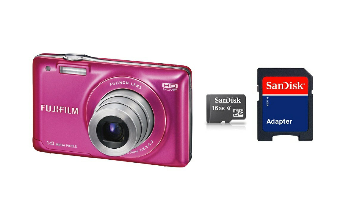 【+microSDHCカード16GB+SDアダプター】【2012年製】【1400万画素】デジカメ デジタルカメラ フジフイルム FinePix JX500-PK JX-500-PK ピンク（富士フィルム） JX-500-PINK JX500-PINK