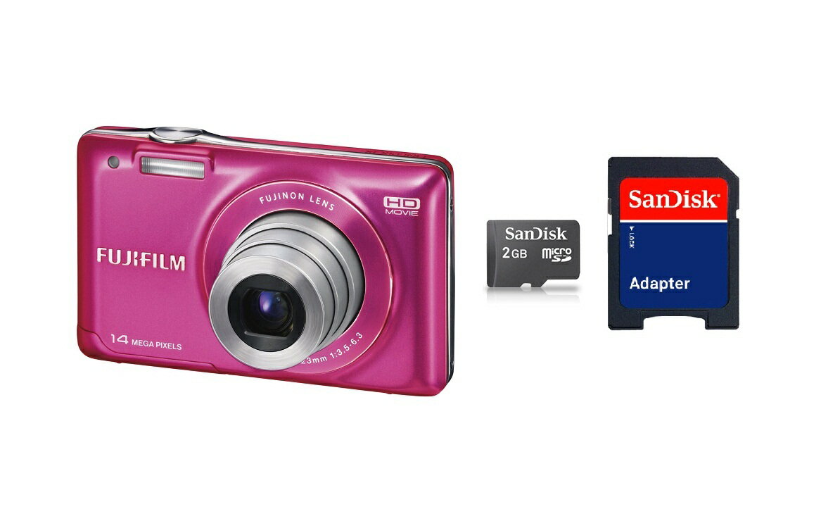 【+microSDカード2GB+SDアダプター】【2012年製】【1400万画素】デジカメ デジタルカメラ フジフイルム FinePix JX500-PK JX-500-PK ピンク（富士フィルム） JX-500-PINK JX500-PINK