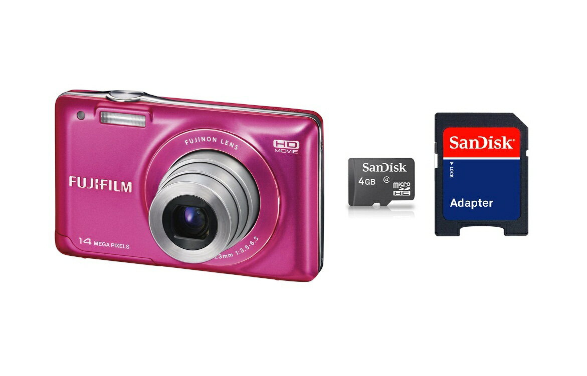 【+microSDHCカード4GB+SDアダプター】【2012年製】【1400万画素】デジカメ デジタルカメラ フジフイルム FinePix JX500-PK JX-500-PK ピンク（富士フィルム） JX-500-PINK JX500-PINK