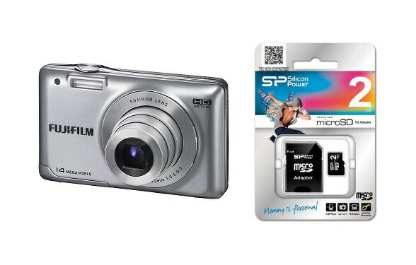 【microSDカード2GB+SDアダプター】【2012年製】【1400万画素】デジカメ デジタルカメラ フジフイルム FinePix JX500-SV JX-500-SV シルバー（富士フィルム） JX500SV JX-500SV