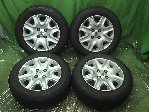 【中古】BRIDGESTONE プジョー207純正 15インチ ブリヂストン プレイズ