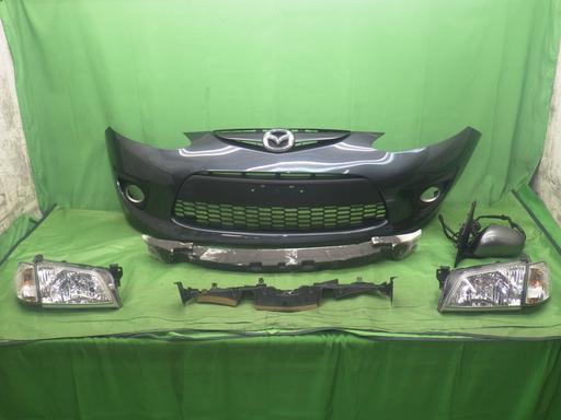 【中古】デミオ 純正 フロントバンパー ヘッドライト