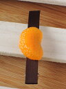 バレッタ ヘアアクセサリーミカンバレッタ 食品サンプル グッズ ハンドメイド