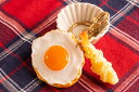 キーリング(キーホルダー) えび天ぷら×目玉焼き たまご 食品サンプル グッズ ハンドメイド