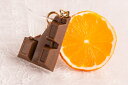 キーリング（キーホルダー） フルーツ・果物 オレンジ×チョコ食品サンプル グッズ　ハンドメイド