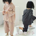 【即納】上下セット/8分丈/Tシャツ/パンツ/ズボン/ラウンドネック/ベーシック/シンプル/セットアップ/ポケット付/カジュアル/ルーズフィット【子供服/キッズ/韓国子供服/子ども服/COCORIA/ココリア】【90/100/110/120/130】 その1