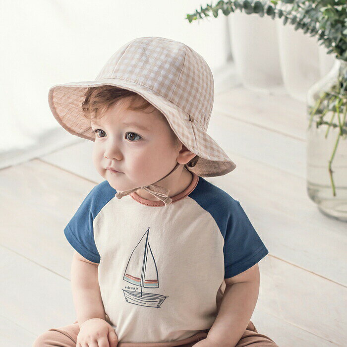 【即納】【BABY】リバーシブルベビー帽子 キッズコーデ 女の子 男の子 韓国子供服 輸入子供服 KIDSFASHION ベビーハット BABY帽子 ベビー帽子 ベビー服 出産お祝い 通園ルック【子供服/キッズ/韓国子供服/子ども服/COCORIA/ココリア】