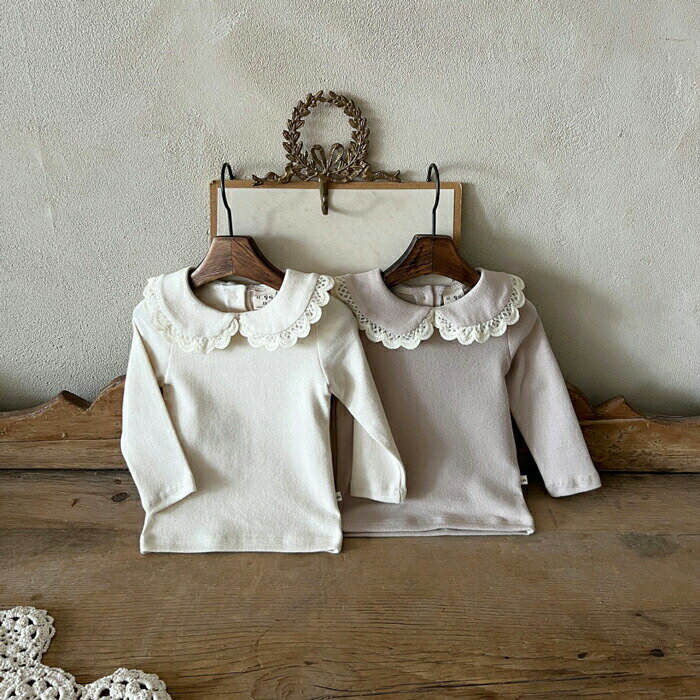 【即納】【KIDS】プラットレース カラーTシャツ トップス 長袖 Tシャツ シンプル カットソー 無地 秋 冬 キッズ 子供 女の子 かわいい ナチュラル 子供服 韓国 ファッション キッズ 韓国子供服 子ども服 女児 韓国ベビー服