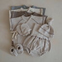 【BABY】【5点セット】 退院着 肌着 ボンネット ソックス ミトン ベビーパン 半袖 帽子 アイムワッフル セットアップ 新生児 夏 カジュアル シンプル かわいい おしゃれ キッズ 韓国子供服 子供服 韓国ベビー服 韓国服 こども服 子ども服 【COCORIA/ココリア】