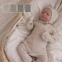 【newborn】【BABY】peekaboo3点セット トップス パンツ ボンネット 退院着 セットアップ ベビー服 新生児 肌着 長袖 カバーオール パジャ...