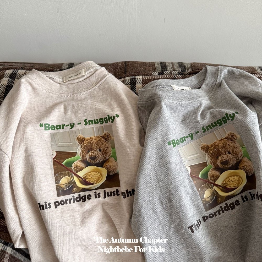 【KIDS】【MOM】ベア Tシャツ カットソー 長袖 トップス 子供 Tシャツ 女の子 男の子 かわいい ナチュラル 子供服 韓国 ファッション キッズ 親子ペア お揃い ママ 韓国 レディース 韓国子供服 男児 女児 韓国ベビー服 こども服 子ども服【COCORIA/ココリア】