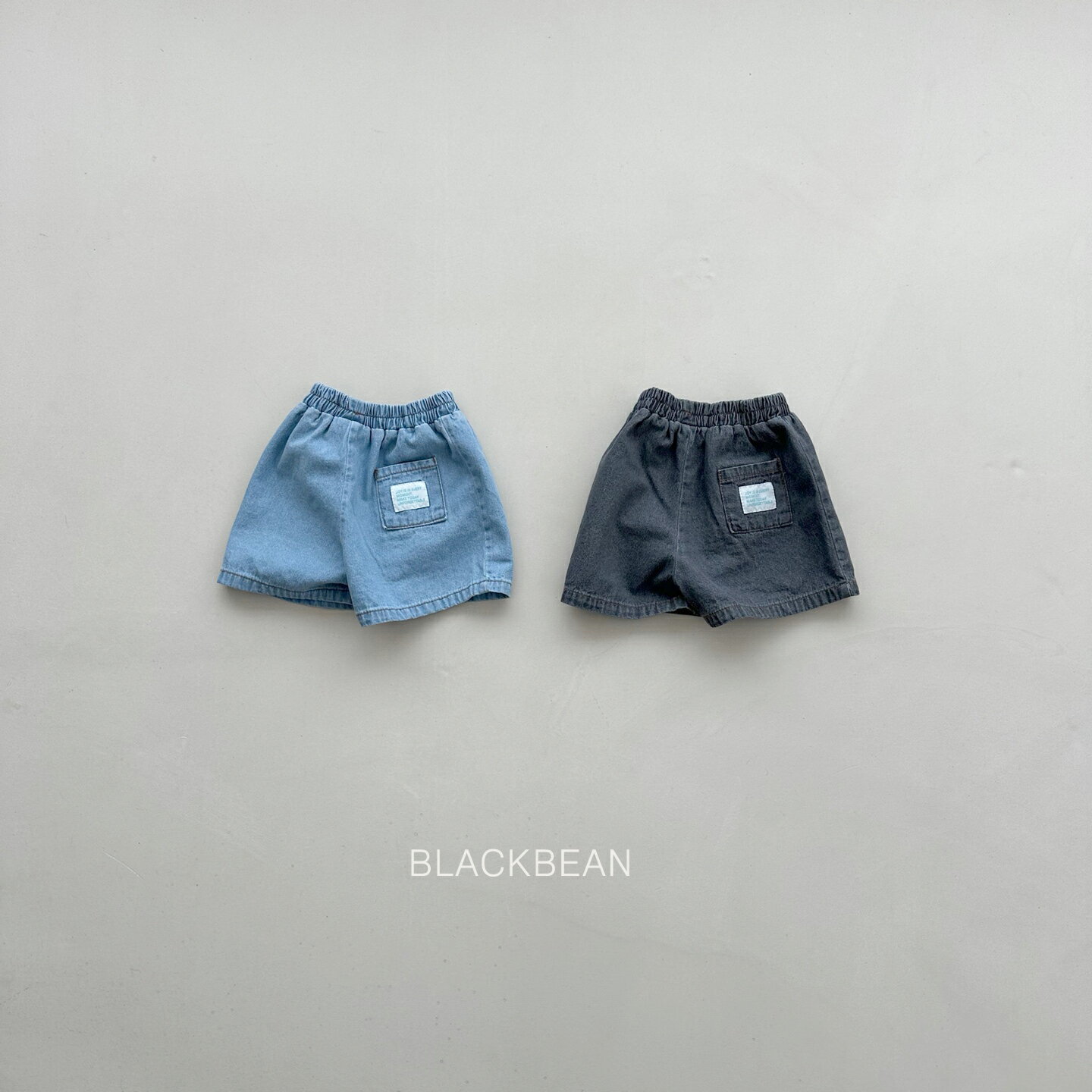 【BABY/KIDS】ラベル デニム ショートパンツ キッズパンツ シンプル ナチュラル 春 夏 ボ