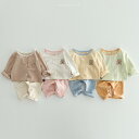【BABY】【上下セット】スイートベビー2点セット Tシャツ パンツ ベビー パジャマ ベビー服 室内着 部屋着 寝巻 ルームウエア セットアップ 肌着 赤ちゃん 新生児服 ベビー 出産準備 お祝い 出産祝い 韓国ベビー服 韓国服 こども服 子ども服 【COCORIA/ココリア】