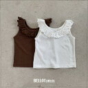 【KIDS/JUNIOR】フリル キャミソール タンクトップ ノースリブ 袖なし Tシャツ トップス カットソー ナチュラル 夏 シンプル かわいい おしゃれ キッズ ジュニア リラックス 男の子 女の子 男児 女児 韓国子供服 こども 子供服 ベビー服 【COCORIA/ココリア】