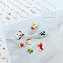 ネイルパーツ ハンドメイド 韓国 レジン ネイル パーツ サンタ サンタクロース クリスマス クリスマスツリー ツリー 冬 冬ネイル ウィンター サンタ帽 帽子 柊 雪だるま スノーマン ソックス 靴下 材料 レジン封入 ジェルネイル ネイルアート セルフネイル