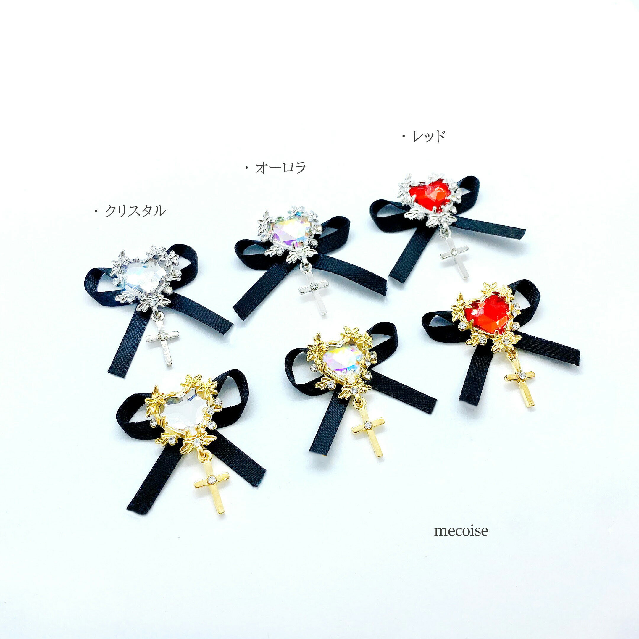 ネイルパーツ ハンドメイド 韓国 レジン ネイル パーツ ハート リボン りぼん チャ...
