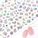 ネイルシール ハンドメイド 韓国 レジン ネイル シール ペイズリー エスニック 民族 モロッカン アラビアン アンティーク レトロ ネイティブ ボヘミアン シンプル ミステリアス 不思議 ステッカー 貼るだけ 簡単 材料 レジン封入 ジェルネイル ネイルアート セルフネイル