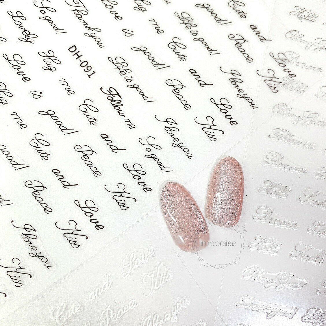 ネイルシール ハンドメイド 韓国 レジン ネイル シール 筆記体 アルファベット イニシャル 英語 数字 英単語 原宿系 ポップ イングリッシュ ニュアンス 大...