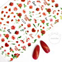 ネイルシール ハンドメイド 韓国 レジン ネイル シール レッドローズ 花 フラワー ローズ 薔薇 ブライダル 結婚式 ウェディング バラ ばら エレガント キラキラ 大人かわいい 高貴 上品 エレガント ステッカー 貼るだけ 簡単 材料 レジン封入 ネイルアート セルフネイル