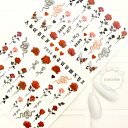 ネイルシール ハンドメイド 韓国 レジン ネイル シール バラ ローズ 花 フラワー 薔薇 バタフライ ゴシック パンク ロック クロム 蝶々 蛇 スネーク アルファベット イニシャル 英語 数字 ステッカー 貼るだけ 簡単 レッド 赤 ブラック 黒 材料 レジン封入 ジェルネイル