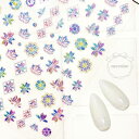 ネイルシール ハンドメイド 韓国 レジン ネイル シール オーロラ 花 フラワー 模様 北欧 万華鏡 雪花 エスニック 民族 結晶 柄 キラキラ ぷっくり アンティーク レトロ 立体 3D ステッカー 貼るだけ 簡単 材料 レジン封入 ジェルネイル ネイルアート セルフネイル