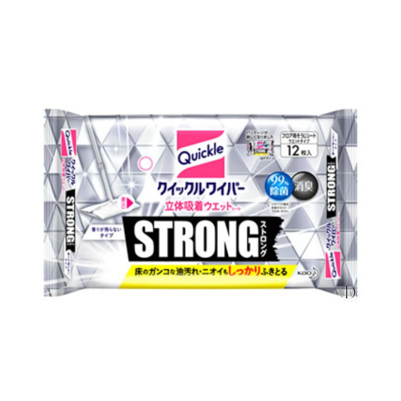 花王 クイックルワイパー 立体吸着ウエットシート ストロング (12枚入) フロア用掃除シート 1個 在庫あり 即納