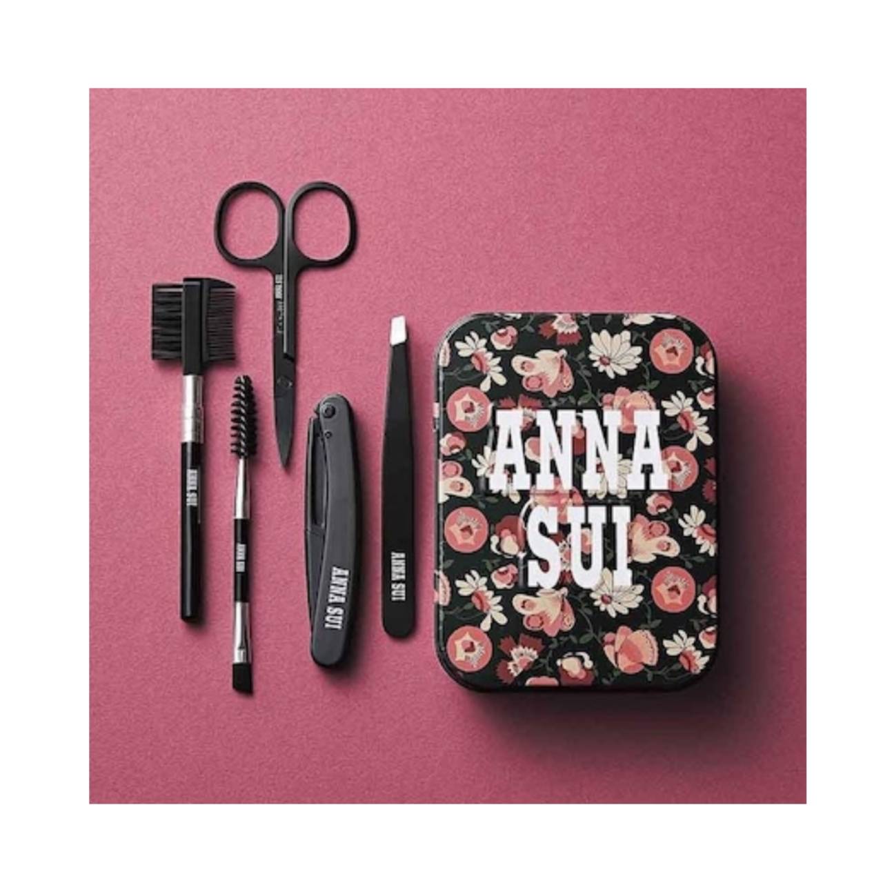 【予約商品 2025年10月10日 発売予定 】 sweet スウィート 2025年11月号 増刊 付録 ANNA SUI フラワー缶ケース&眉毛グルーミング5点セットのサムネイル