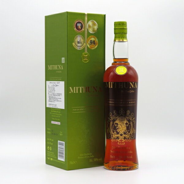 インディアン シングルモルトウイスキー ポール・ジョン ミスナ 58度 700ml 正規品 （専用化粧箱入）
