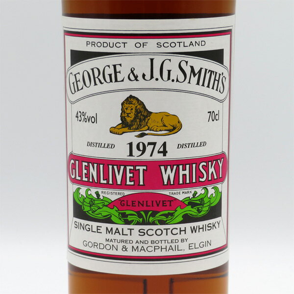 中央酒販の【G&M レアビンテージ：GEORGE & J.G.SMITH'S】グレンリベット 1974-2011 43度 700ml （専用BOX入） 【長熟：約37年】｜アングル2