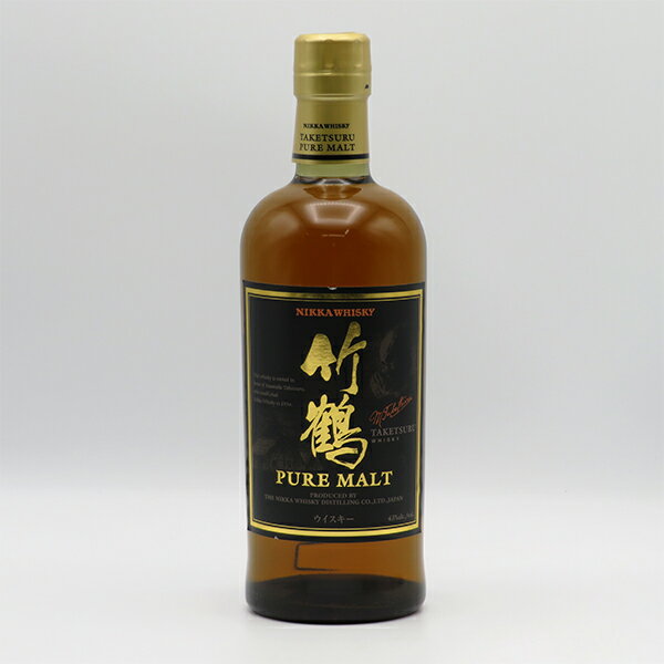 【訳あり：キャップフィルムにダメージ】竹鶴NV 黒ラベル ピュアモルト 43度 700ml （箱なし）