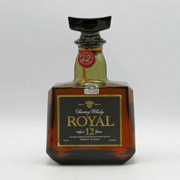 【訳あり：ネックラベル欠損】【レトロ】サントリーウイスキー ローヤル12年 ブラックラベル 43度 720ml （箱なし）
