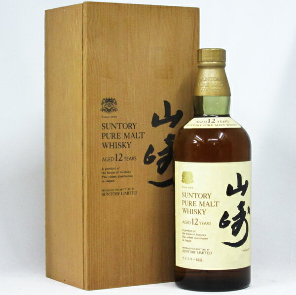 【レトロ：特級表示】サントリー ピュアモルトウイスキー 山崎12年 43度 760ml （専用木箱入）のサムネイル