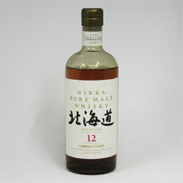 【レトロ：黒文字】ニッカピュアモルトウイスキー 北海道 12年 長期熟成モルト原酒 43度 750ml （箱なし）