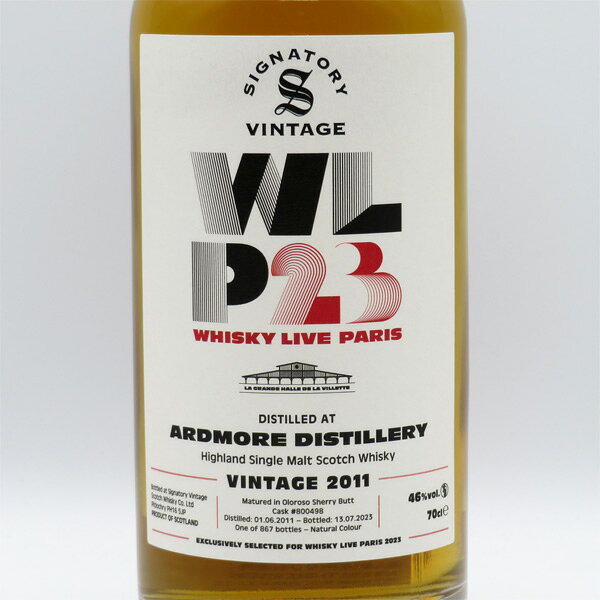 【シグナトリーヴィンテージ】アードモア12年 2011-2023 WHISKY LIVE パリ2023 オロロソシェリーバット 46度 700ml （専用BOX入）
