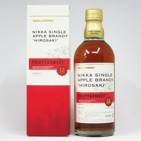 ニッカ シングルアップルブランデー 弘前 12年 フルーティ&スイート 40度 500ml （専用BOX入）