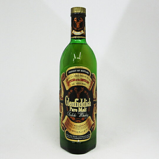 GLENFIDDICH 【レトロ：PRODUCT OF SCOTLAND表記】グレンフィディック ピュアモルト 43度 750ml 並行品 （箱なし）