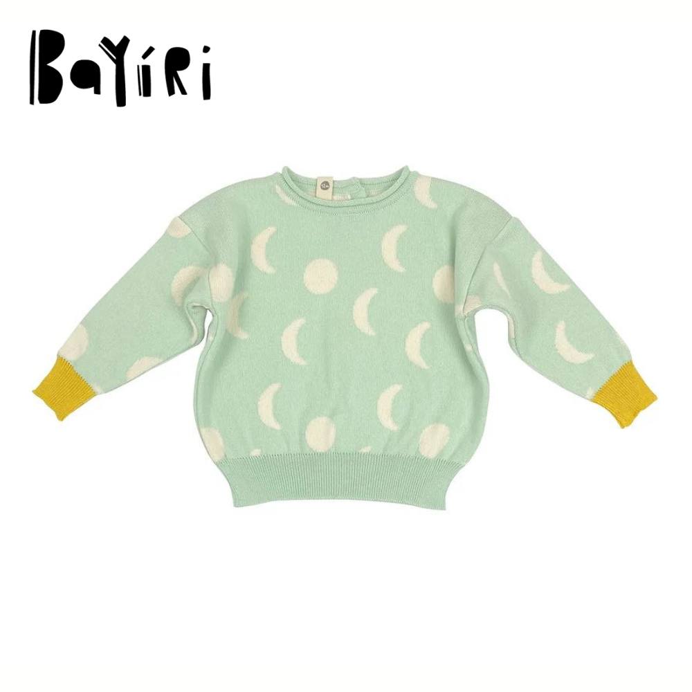 yBayirizMoon All Over Sweater - Moonlight Green & Milk