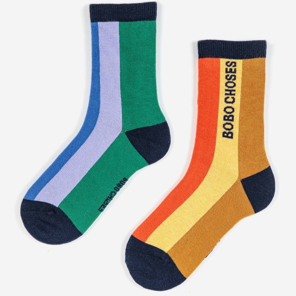 yBOBO CHOSESzMULTI COLOR STRIPES LONG SOCKS