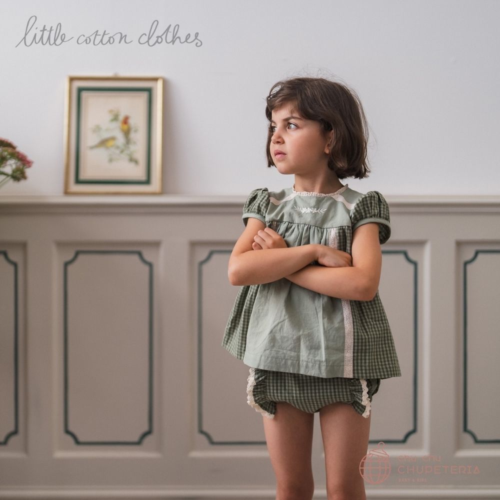 yLittle Cotton ClothszOrganic Ella Blouse - Little Green Check