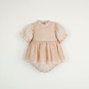 【Popelin】Special occasion dress-style romper suit - Pink