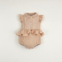 【Popelin】Organic romper suit with collar - Pink