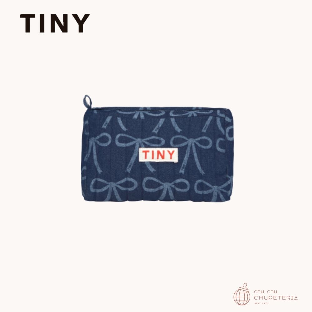 【TINY COTTONS】BOWS POUCH blue denim / タイニーコットン タイニー 25SS リボン ポーチ