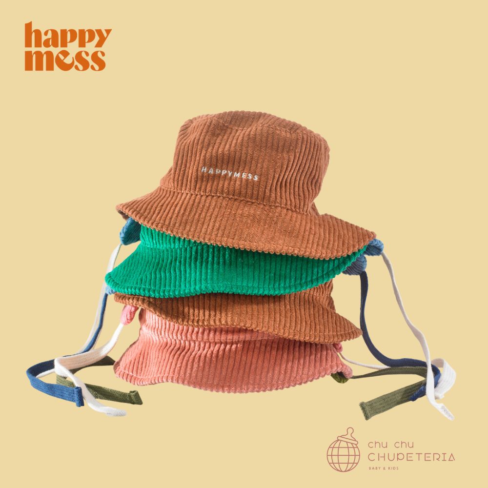 【happymess】corduroy bucket hat / ハッピーメス　海外子供服　正規品　キッズ　帽子　ハット　バケハ　日避け　カラフル　派手　個性的