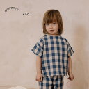 【organic zoo】Pottery Blue Gingham Boxy T-shi