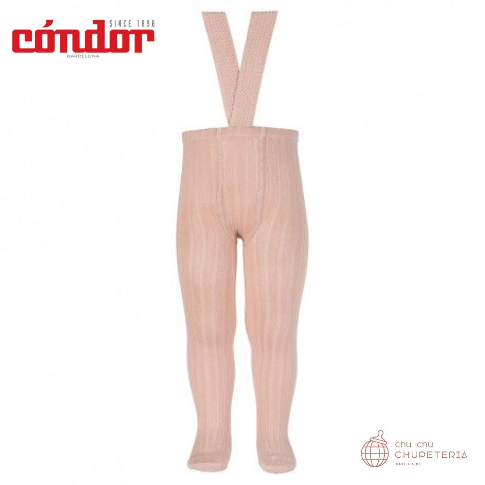 【Condor】Rib tights with elastic suspenders 544: Rosa Emplovado　/　コンドル...