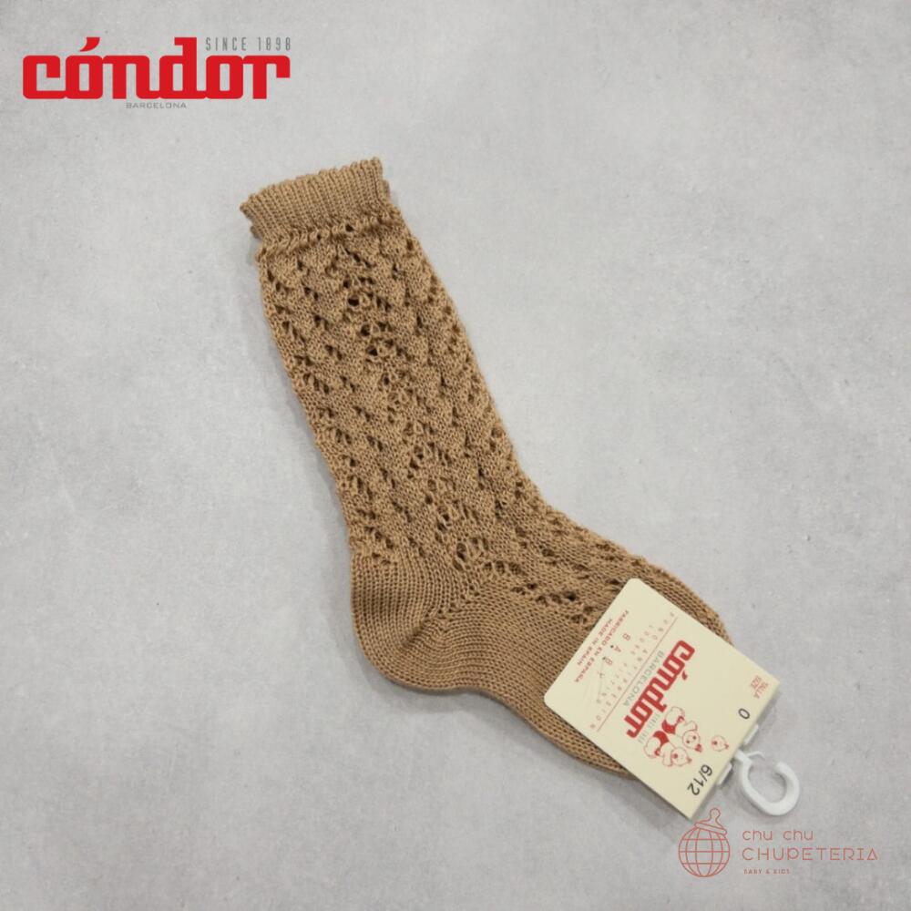 CondorPerle openwork knee socks 326: Camel/ɥ롡Ҷɤåˤλ...