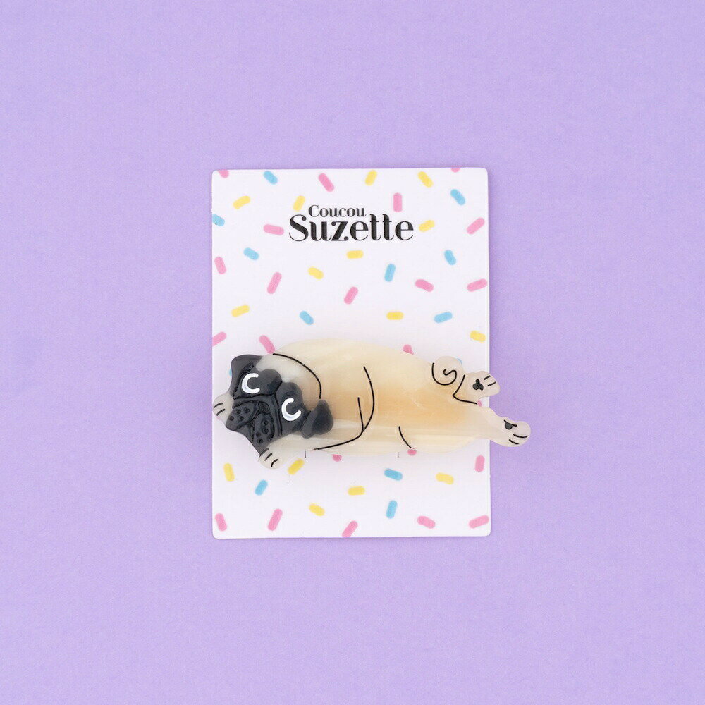 【正規品 3,980円以上 送料無料】【Coucou Suzette】Pug Hair Clip ククシュゼット VERY 雑誌 掲載 神崎恵 ねこ 犬 花