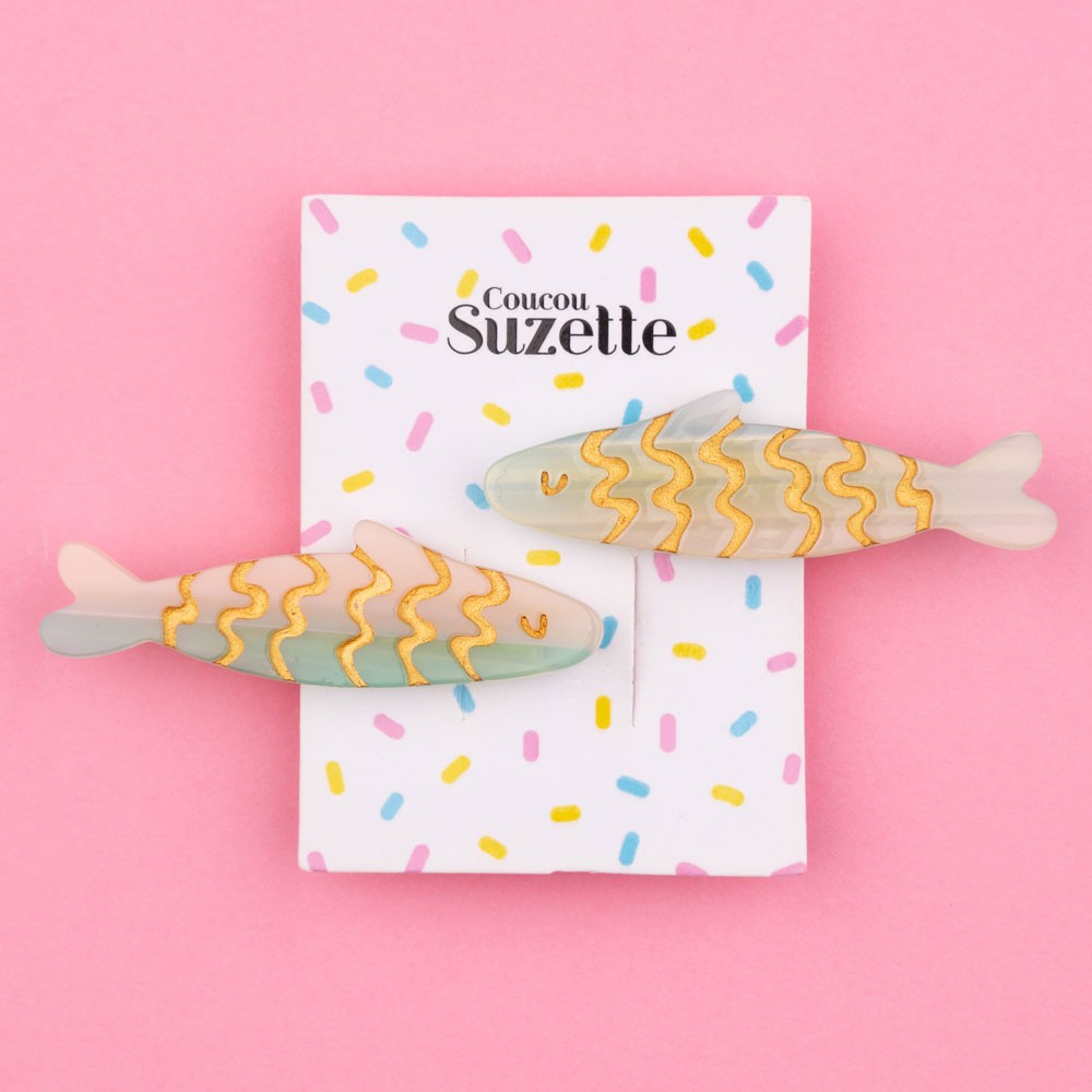 【クーポンで最大2000円オフ】【正規品 3,980円以上 送料無料】【Coucou Suzette】Sardines Hair Clip Set ククシュゼット VERY 雑誌 掲載 神崎恵 ねこ 犬 花